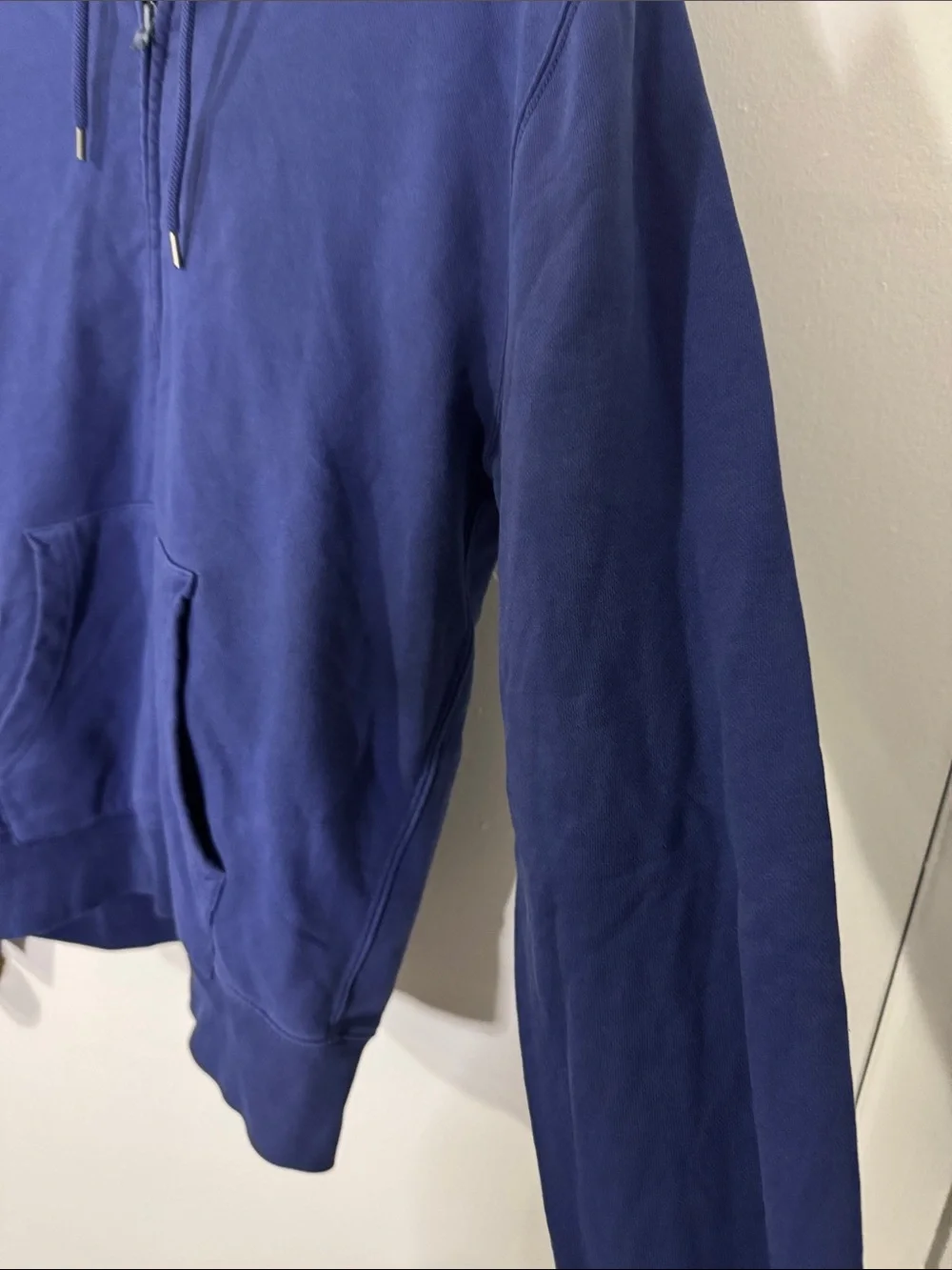 J. Crew Men’s Medium Vintage Fleece Navy Blue Zip-Up Hoodie